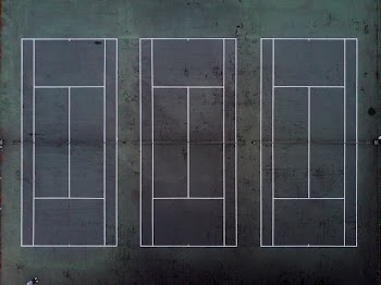 Drone View Of Three Tennis Courts