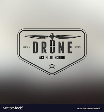  					Drone vintage style label vector image														