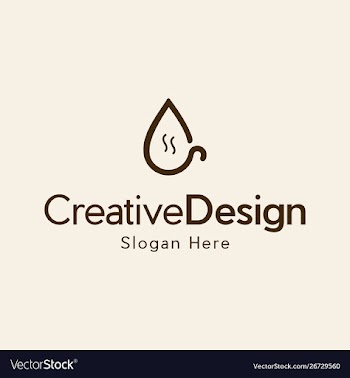 Drop coffee cup outline creative logo vector image