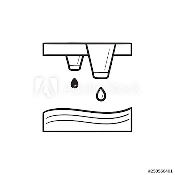 Drop on demand 3D printing technology hand drawn outline doodle icon