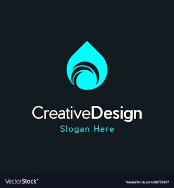 Drop water oil energy creative logo vector image