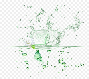 Drop Water - Scattered green water drops 