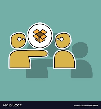 Dropbox color icon realistic icon or logo sticker vector image