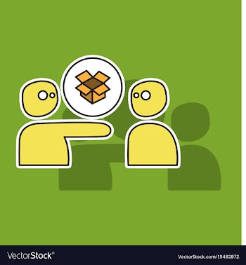 Dropbox color icon realistic icon or logo sticker vector image