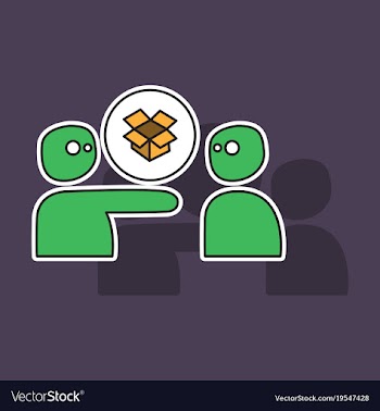 Dropbox color icon realistic icon or logo sticker vector image