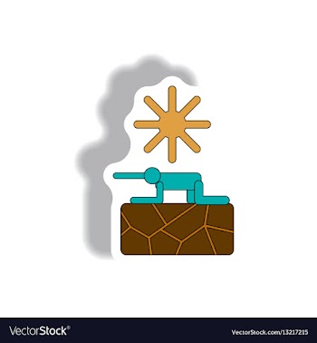 Drought and thirsty man in desert vector image