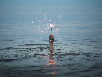 Drowning with sparklers. Original public | Free Photo - rawpixel