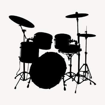Drum kit silhouette clipart, musical | Free Vector - rawpixel