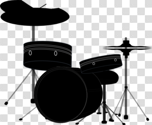 Drum Set Clipart Black And White - Clip Art Library