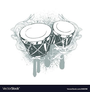 Drums emblem vector image