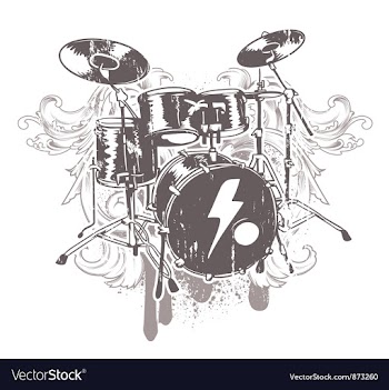 Drums emblem vector image