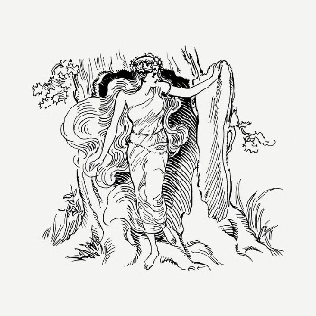 Dryad Nymph drawing, vintage illustration | Free PSD - rawpixel