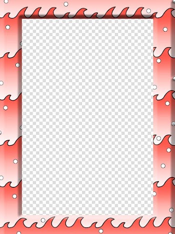 DSK Feathers and Fins, red frame border transparent background PNG clipart