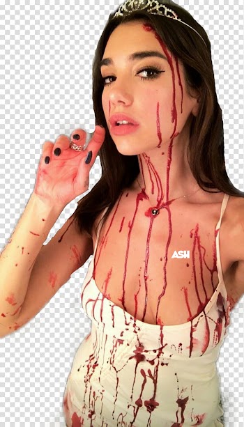 Dua Lipa Halloween, women's white tank top transparent background PNG clipart
