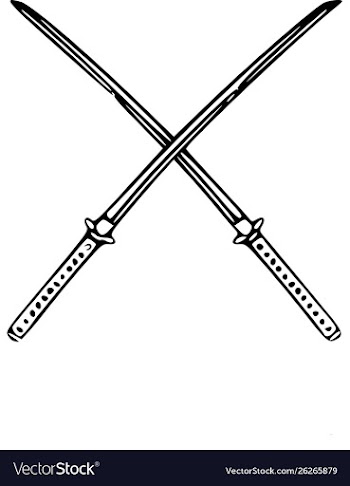 Dual katanas vector image