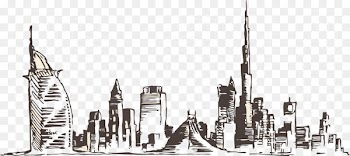 Dubai Skyline Drawing Photography - dubai 