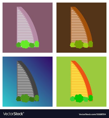 Dubai uae of burj al arab hotel burj al arab is vector image