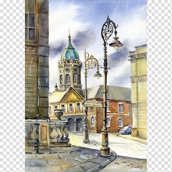 Dublin Castle Spire of Dublin Painting Glendalough Ludmila Korol, landscapes prints transparent background PNG clipart