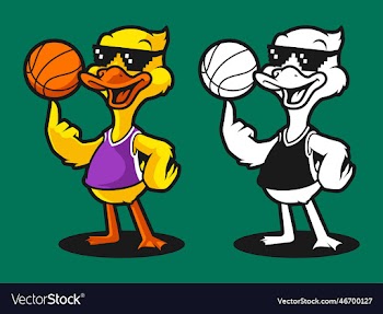 duck basketball cartoon character mascot