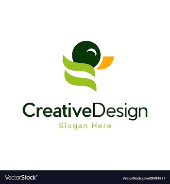 Duck cute leaf naturally creative logo vector image