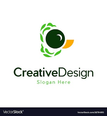 Duck cute leaf naturally creative logo vector image