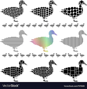 Duck Silhouette Set vector image