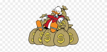 Ducktales Scrooge Mcduck Lying On Money Bags Transparent - Scrooge Mcduck Money Bags