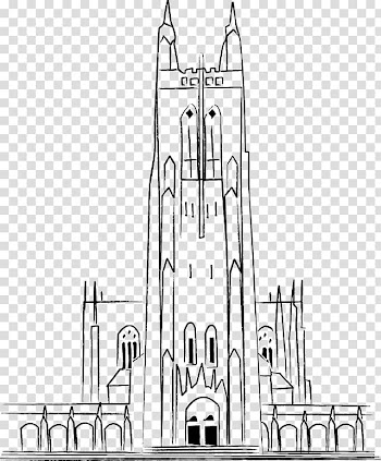 Duke University Chapel Drawing Illustration Line art, chapel drawing transparent background PNG clipart
