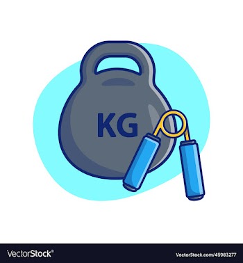 dumbbell and hand training cartoon