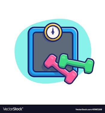 dumbells with weight scales cartoon
