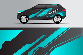 Duo tone car warp design Free Vector