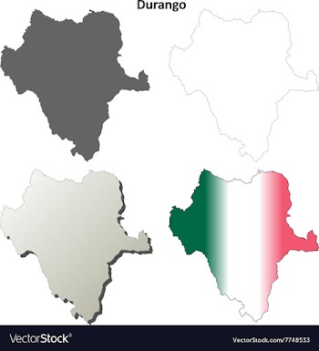 Durango blank outline map set vector image