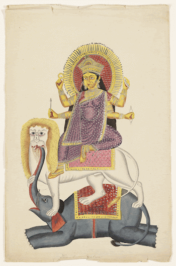 Durga Seated on Lion and | Free Photo - rawpixel