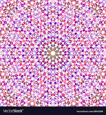 Dynamic abstract circular floral mosaic pattern vector image