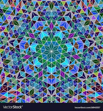 Dynamic abstract colorful round tiled triangle vector image