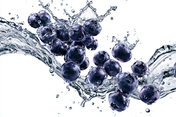 Dynamic Blueberry Splash in Water