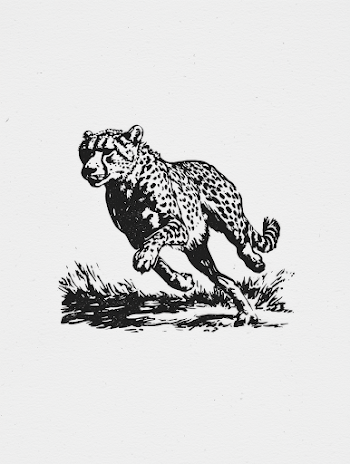 Dynamic Cheetah Running Illustration