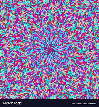 Dynamic colorful circular burst mosaic background vector image