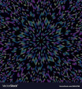 Dynamic colorful circular burst mosaic pattern vector image