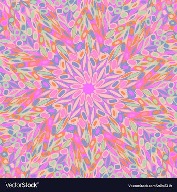 Dynamic colorful hypnotic abstract radial flower vector image