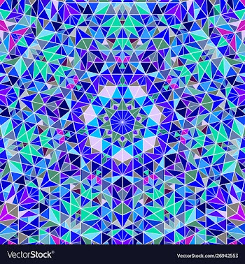 Dynamic colorful polygonal circular mosaic vector image