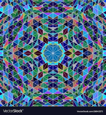 Dynamic colorful radial tiled mosaic pattern vector image