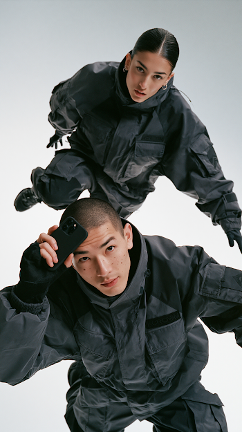 Dynamic Editorial Shot of Models with iPhone 16 Pro Silicone Case