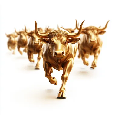 Dynamic Golden Bulls in Motion: A Realistic Display