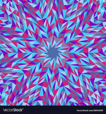 Dynamic hypnotic colorful radial tiled triangle vector image
