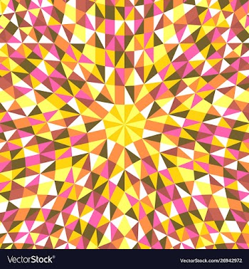 Dynamic hypnotic colorful tiled triangle mosaic vector image