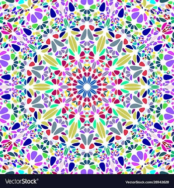 Dynamic oriental colorful round mosaic pattern vector image