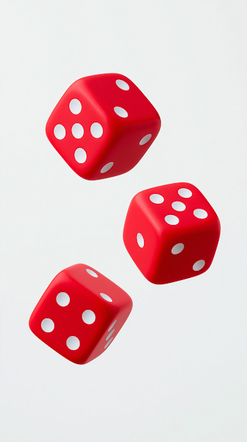 Dynamic Red Dice in Motion