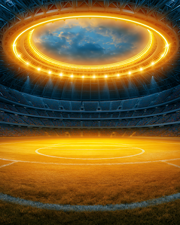 Dynamic Soccer Stadium Under Vibrant Lighting
