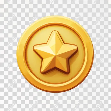 Dynamic Star Icon: A Golden Coin Game Avatar Design Dynamic Star Icon: A Golden Coin Game Avatar Design